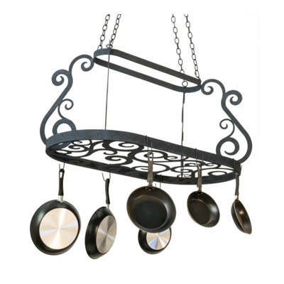 Steel Handcrafted Oval Hanging Pot Rack