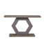 Table d'entrée moderne avec structure à pieds hexagonaux novateurs et finition en placage de sapin de qualité supérieure pour une sophistication
