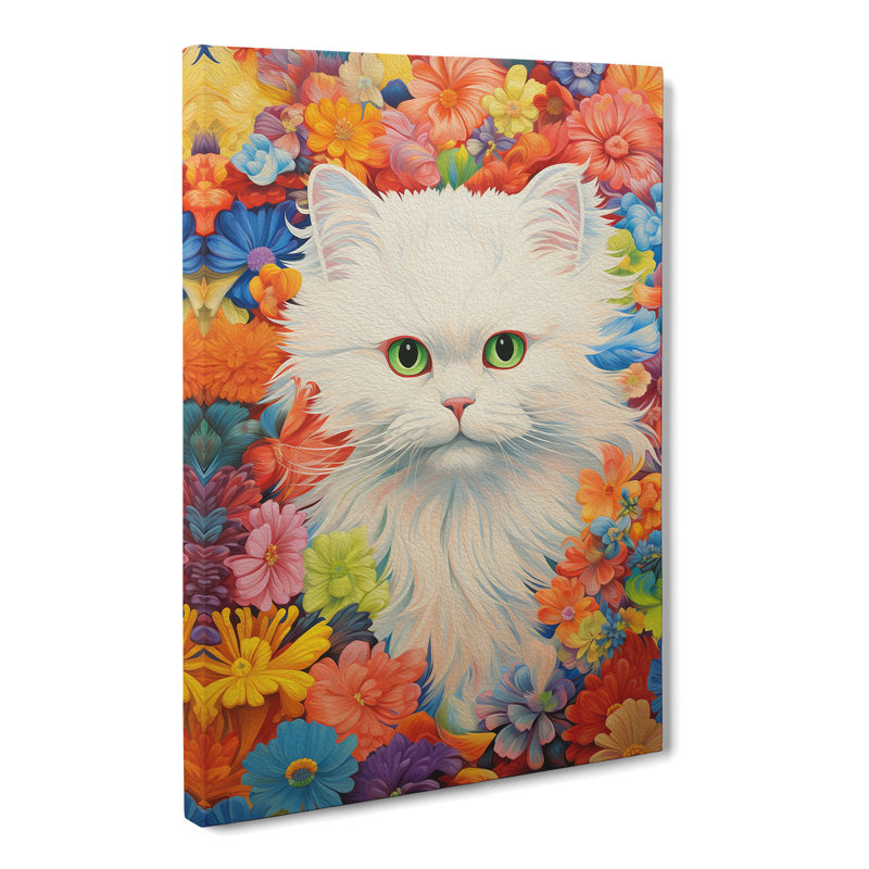 Persian Cat Colour Field No.2 - Wrapped Canvas, 76cm H x 50cm W x 3cm D