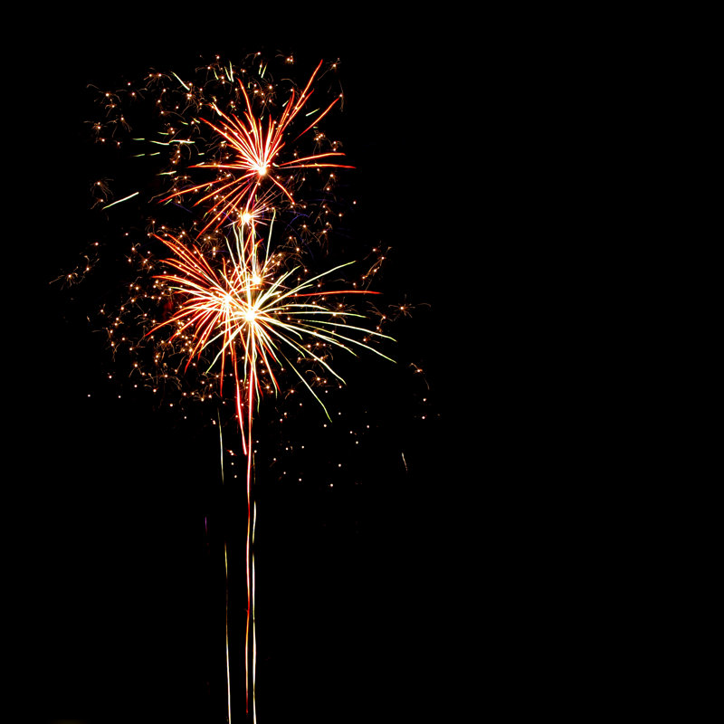Feu d'artifice - photographie sur toile tendue, H 20 po x l 20 po