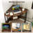 Triangle Corner Desk With Charging Station Keyboard Tray And Storage Shelf