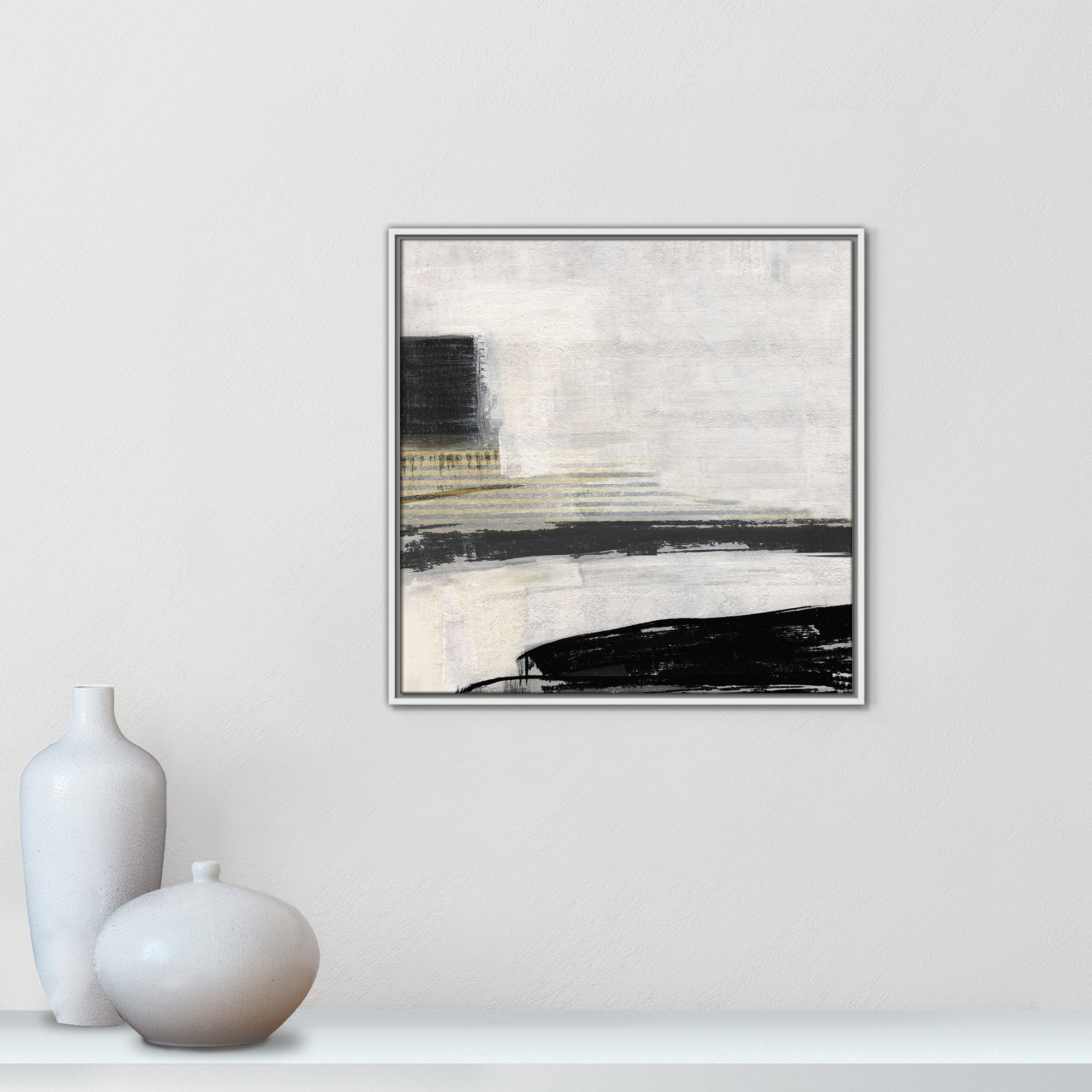 La Bande I Print by Sally Swatland, 25.5" H x 25.5" W, White