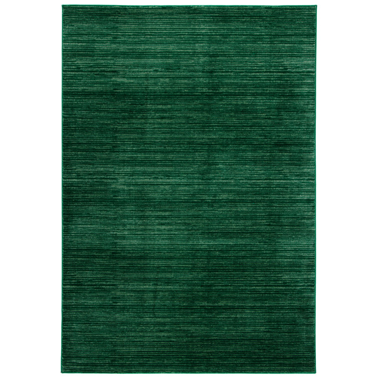 Vision Striped Area Rug In Dark Green