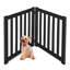Barrière pour animaux pliable autoportante en bois massif pour chiens, 2 panneaux pour les portes, les escaliers et les petits espaces-88357166-90636804