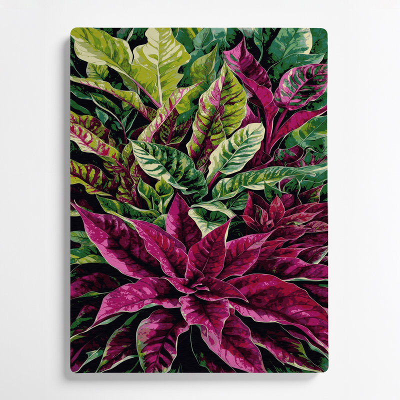 Aquarelle botanique 45, art mural en métal rouge, H 18 po x l 12 po
