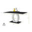 Scottsmoor Halo Dining Table Set in Modern High Gloss with 6 Luxury Velvet Dining Chairs