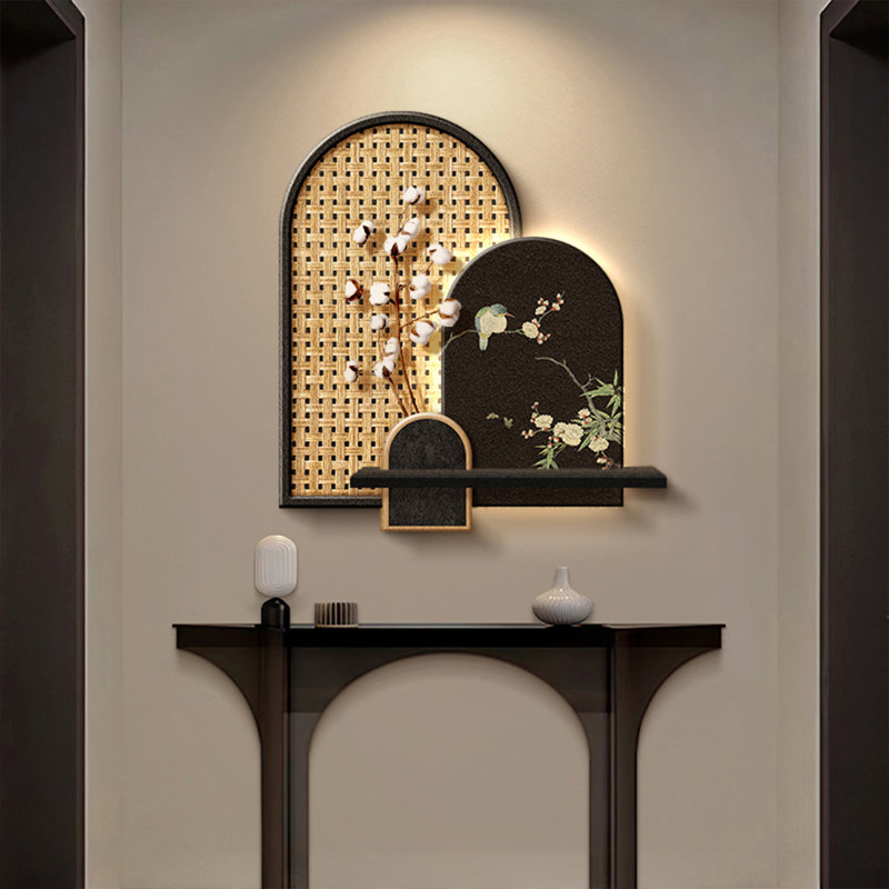 Art mural moderne en grès manufacturé, H 23,62 po x l 21,65 po x P 9,84 po