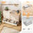 Natural Rubberwood And MDF Double-Row Eight-Drawer Cabinet (1Pc)
