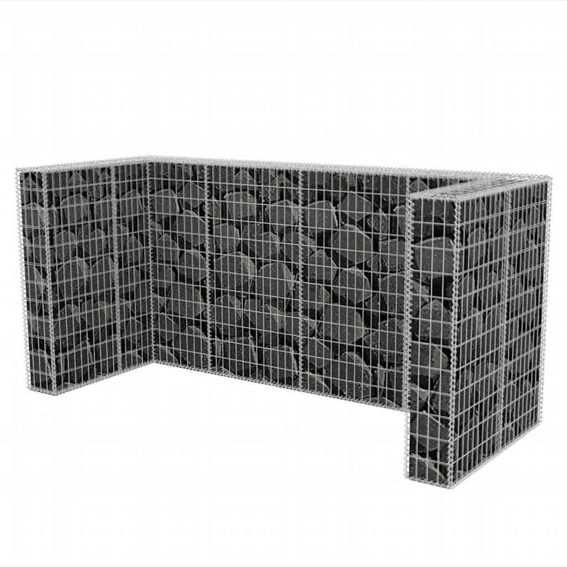Poubelle à roulettes triple Gabion