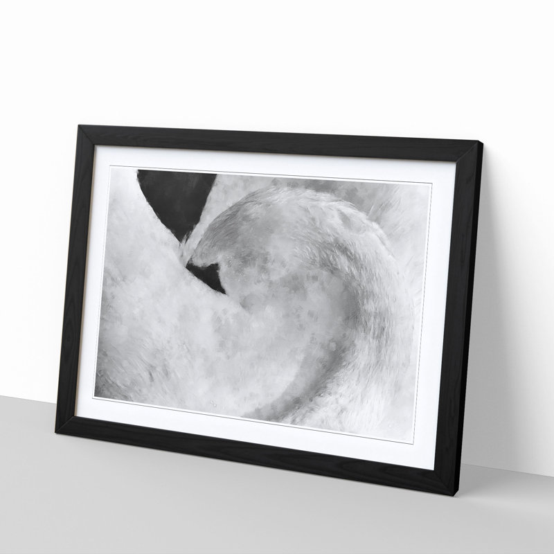 Feathers of a Swan - Picture Frame Graphic Art Print, Black Framed, 45cm H x 63cm W x 2cm D