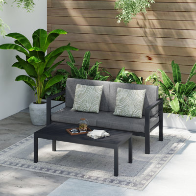 Bayala Aluminum 2 - Person Outdoor Seating Group with Cushions