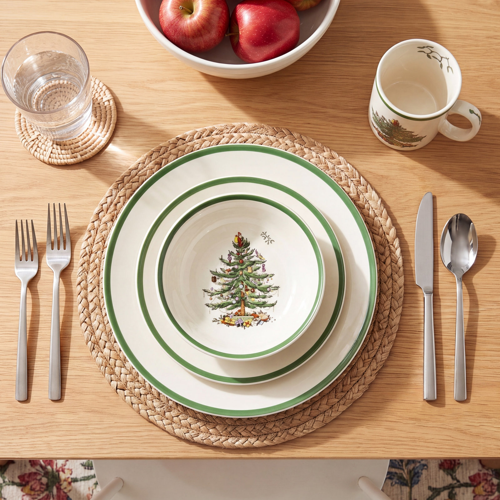Christmas Tree Stoneware Dinnerware Set