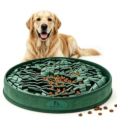 Tapis de jeu pour chien, tapis d'alimentation pour chien, tapis d'alimentation lent interactif, 20 po, vert