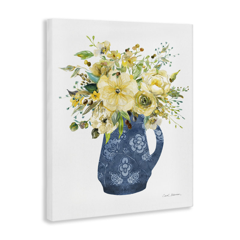 «Sunny Chinoiserie Yellow Bouquet», conception par Carol Robinson, H 20 po x l 16 po