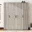 Armoire de rangement grise à 4 portes avec 1 tiroir pour la chambre à coucher et la maison