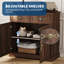 Buffet Farmhouse de 33,5 pouces de largeur, armoire à café avec 4 tiroirs, 2 portes d'armoire et poignées élégantes en or-1045572337