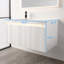 Meuble-lavabo flottant 36 po avec lavabo - armoire murale en bois avec lumières DEL, panneau ondulé 3D, tiroir à fermeture en douceur et lavabo en acrylique 36 po-743835001
