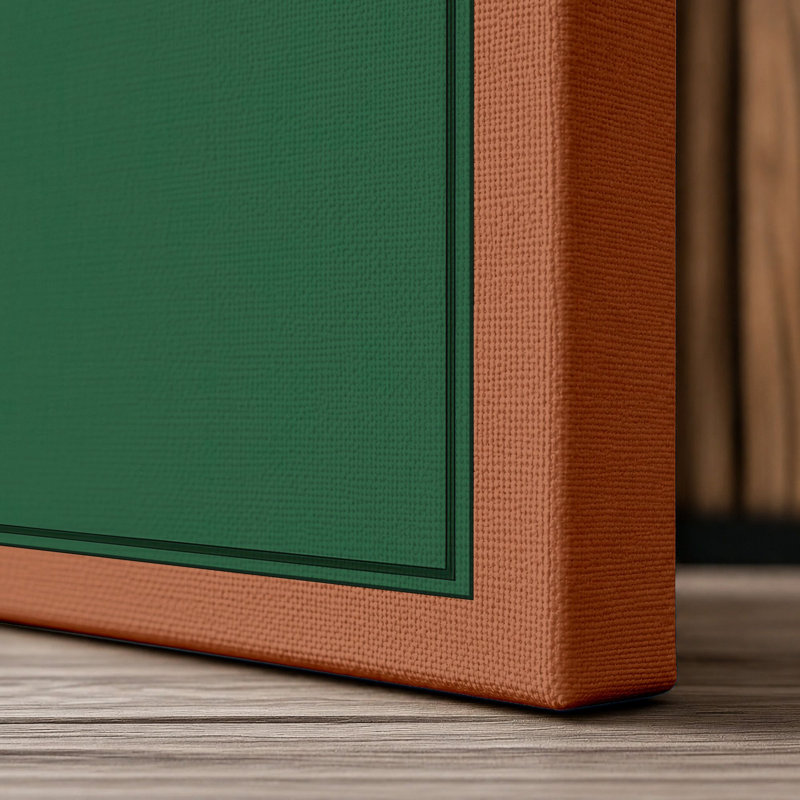 Leaping Dolphin Modern - Wrapped Canvas, 36x24 - 91.4 x 61.0 cm, Terracotta Border