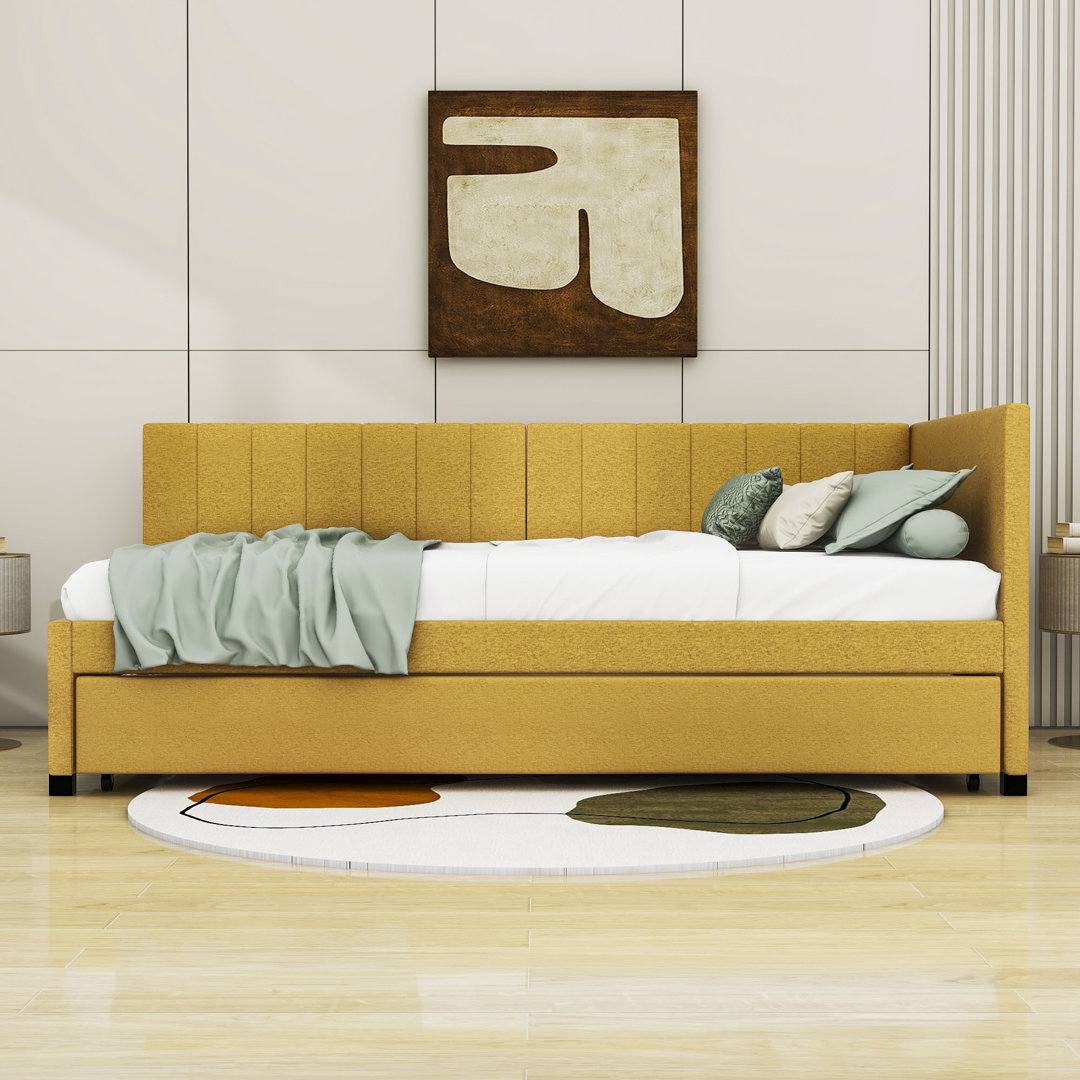 Upholstered Sofa Daybed with Trundle Latitude Run® 