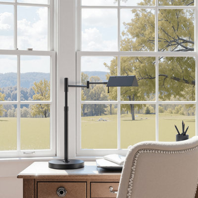 22" Dimmable Adjustable Height Industrial LED Desk Lamp