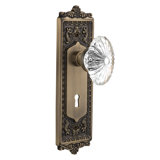 Egg & Dart Plate with Decorative Keyhole and Oval Fluted Crystal Door Knob