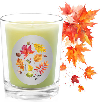 Feuille d'automne bougie cire d'abeille