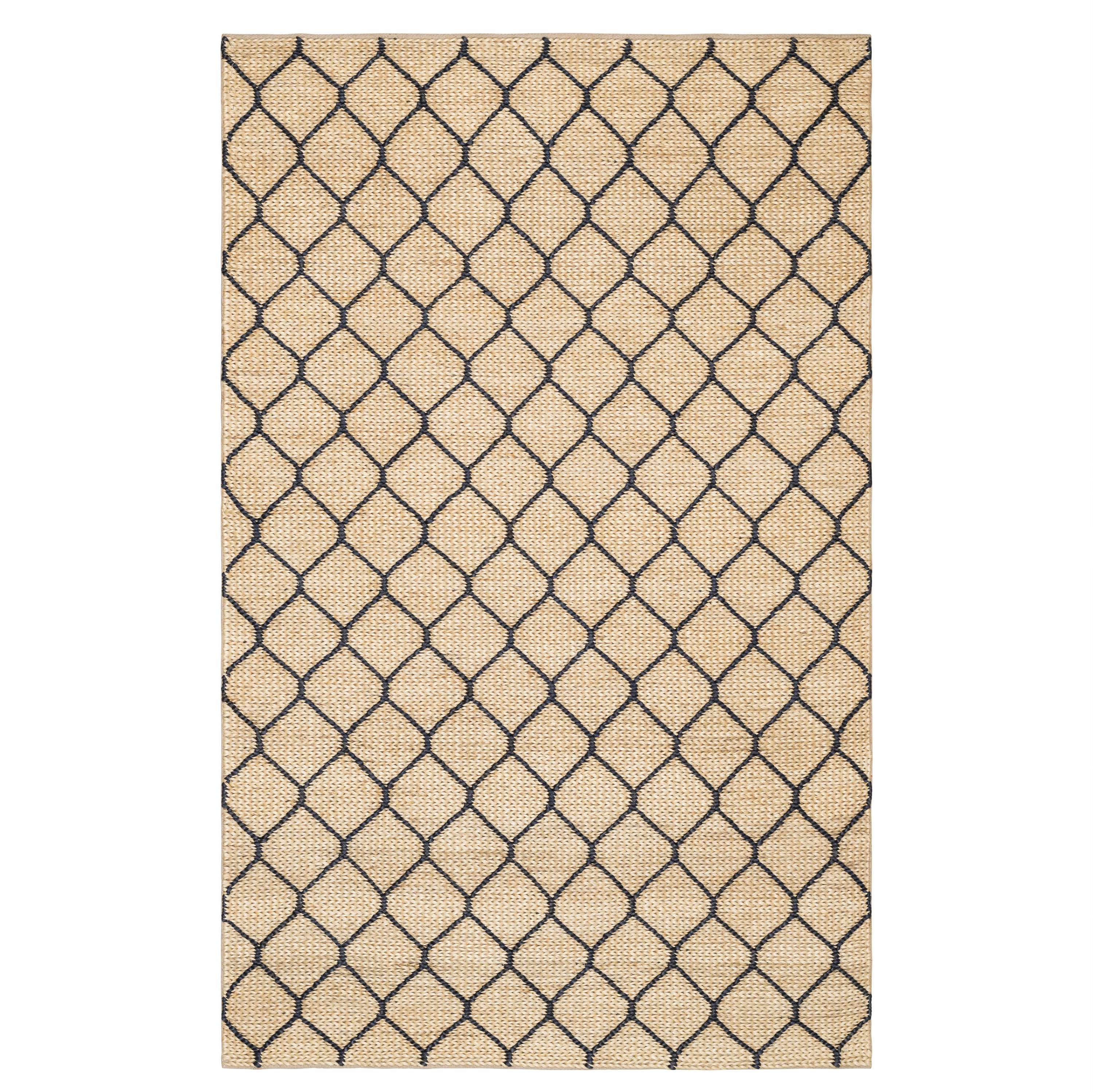 Home Conservatory Tiles Navy Handwoven Jute Rug Wayfair