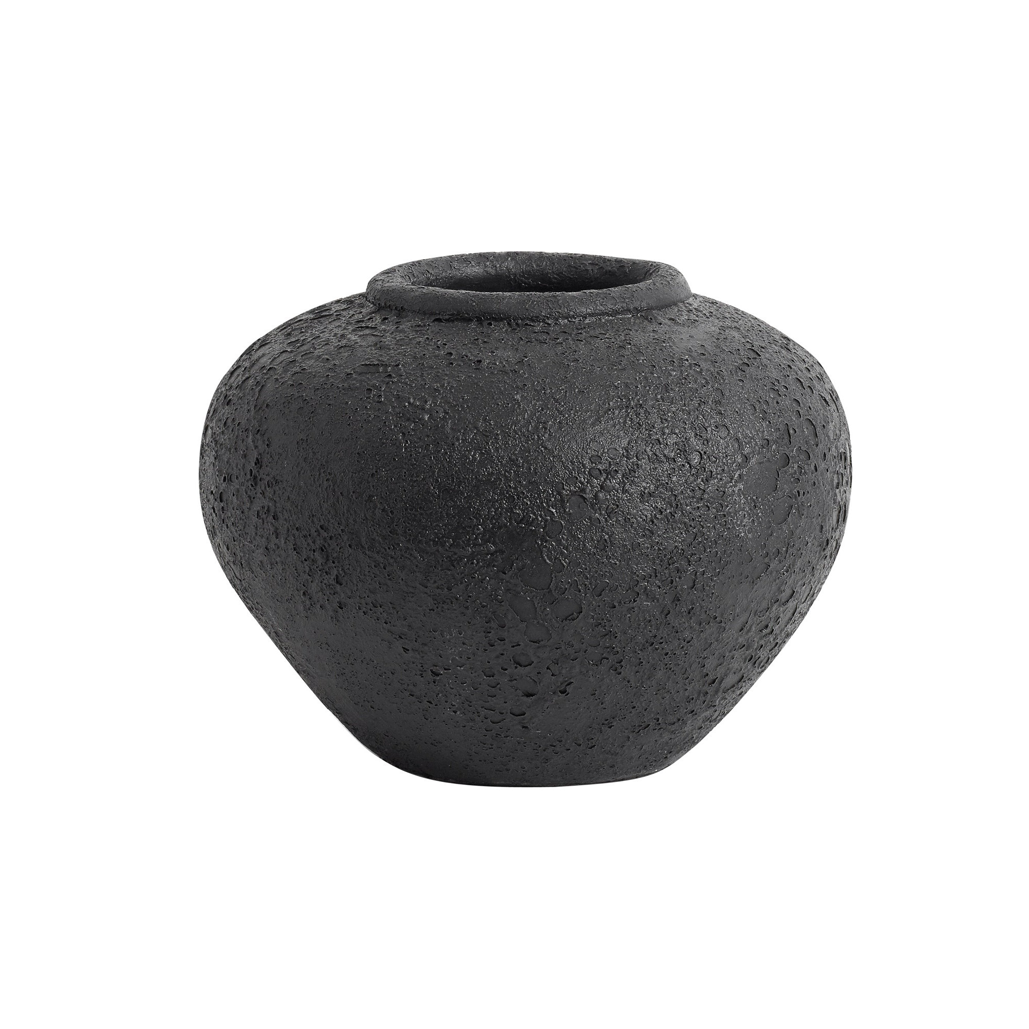 Carino Terracotta Floor Vase, Dark Gray, 7" H x 9.85" W x 9.85" D
