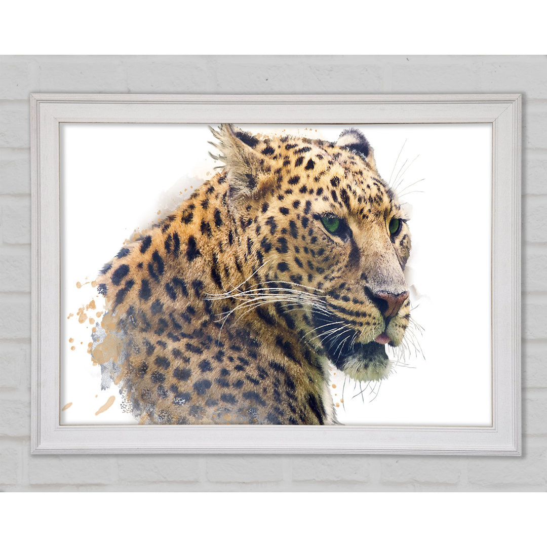 Aquarell Splash Leopard - Einzelner Bilderrahmen Kunstdrucke