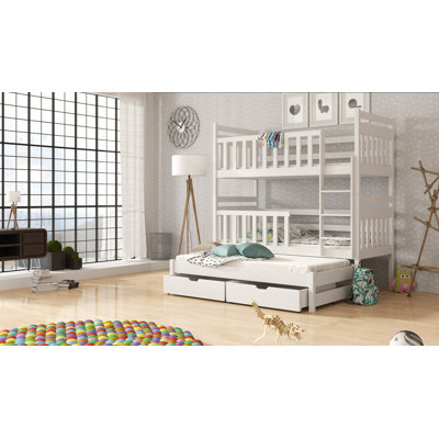 Nate Single (3') Standard Bunk Bed and Mattress with Trundle