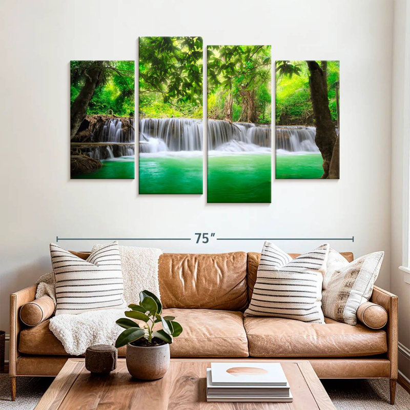 Kerrick Flowing Kanchanaburi Waterfall, 42" H x 68" W