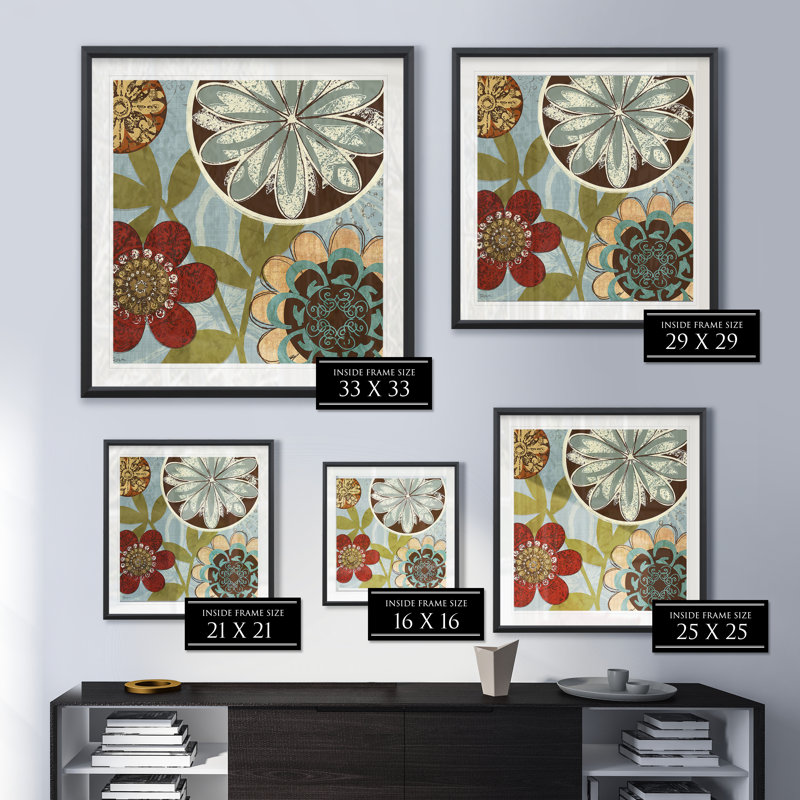 « perse jardin i », reproduction encadrée, H 26,5 po x l 26,5 po x P 1,5 po