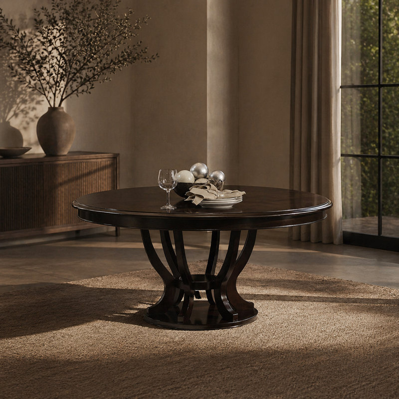 Dows 60"-76" Extendable Round Dining Table 