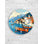 Horloge murale en verre trempé bleu côtier, scène de village, maison de plage, horloge Art moderne, décoration intérieure, horloge murale surdimensionnée