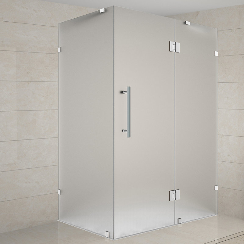 Cabine de douche rectangulaire à charnière 40 po x 72 po Avalux, Acier inoxydable brossé