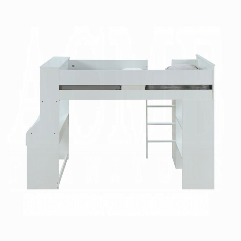 Lit mezzanine avec bureau et garde-robe