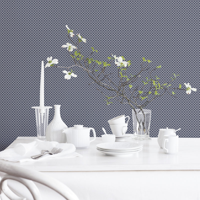 Franklinville 10m x 53cm Matte Wallpaper Roll, Navy