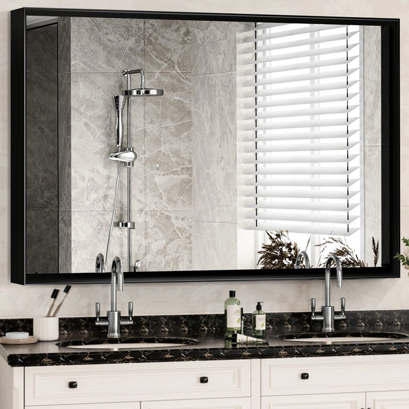 Miroir de salle de bain 36X30inch, Noir, 35,27 po x 30,41 po