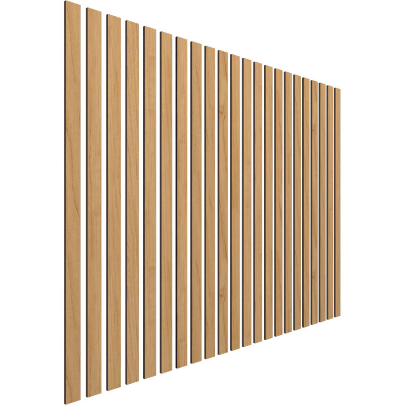 Adjustable Wood Slat Wall Panel Kit, 2"W x 47"H x 0.375"T, Maple