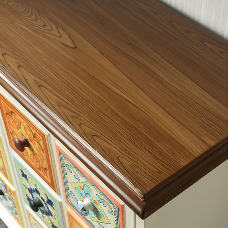 Armoire d'art peinte à la main avec grand rangement
