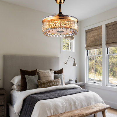 Jelsy 42'' Ceiling Fan with LED Lights and retractable fans