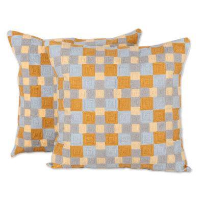 Sequined Cotton Pillow Cover