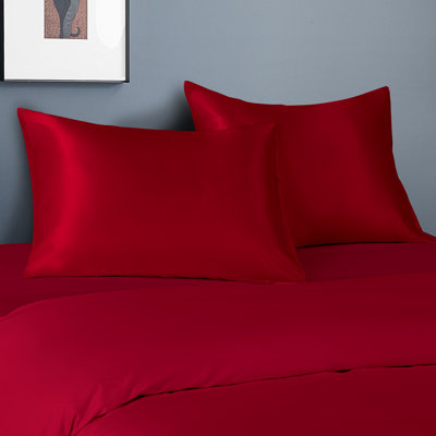 Taies d'oreiller en satin avec fermeture à enveloppe