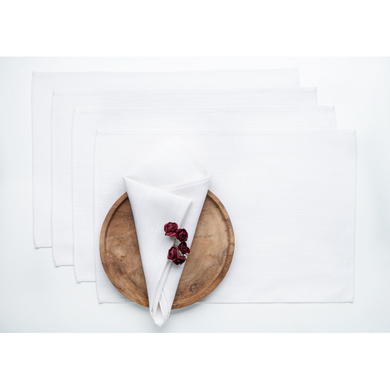 Napperon en chambray uni, 13" x 18", White