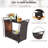 Wicker Bar Cart with Stools