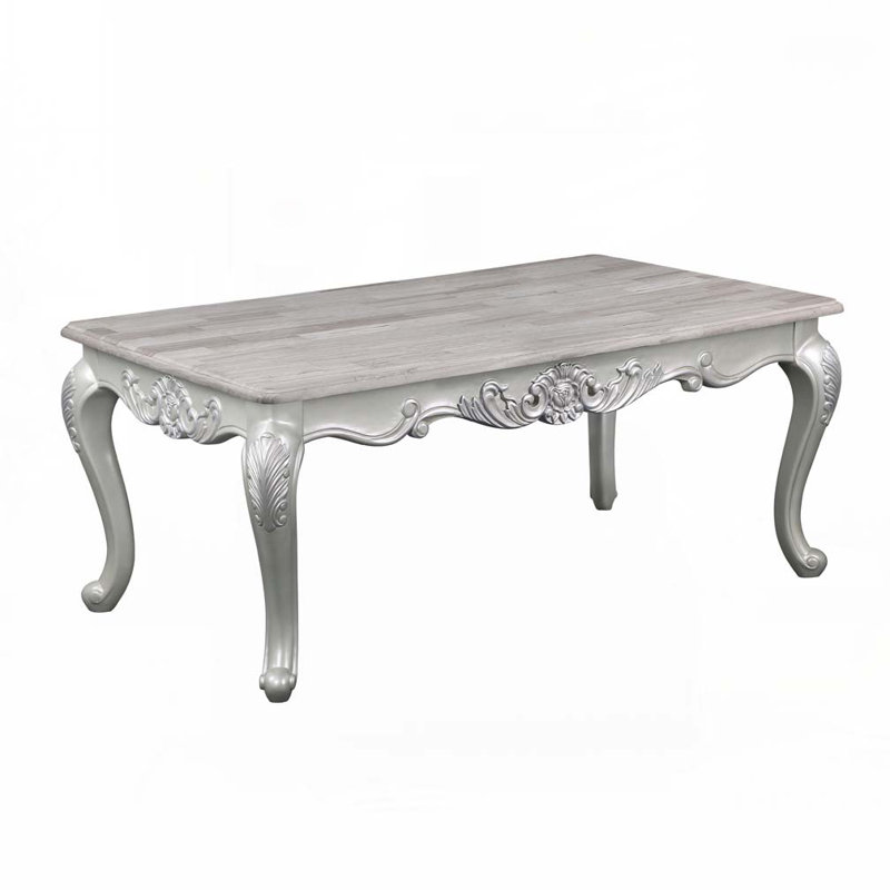 Table basse à plateau en bois de style traditionnel avec 4 pieds