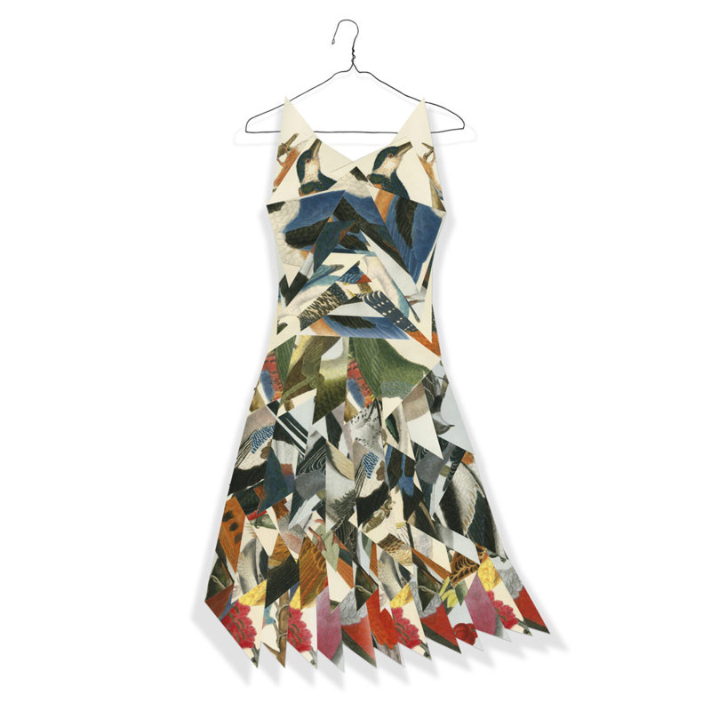 "Floral Paper Dress" par Jo Stearns - impression de cadre photo unique sur papier, H 42 po x l 28 po