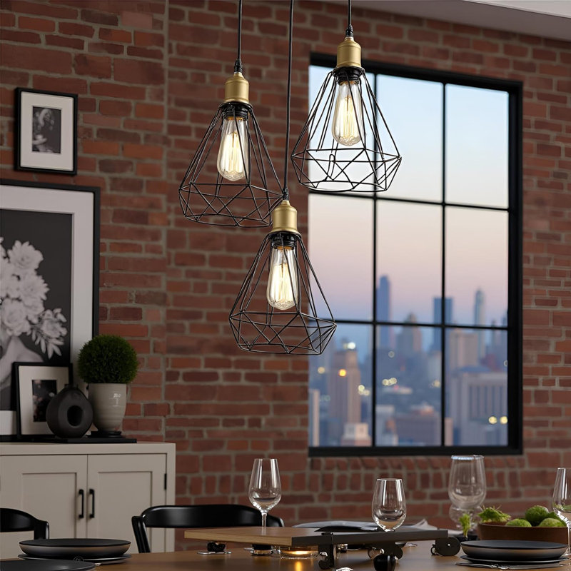 3 - Light Black Kitchen Island Pendant