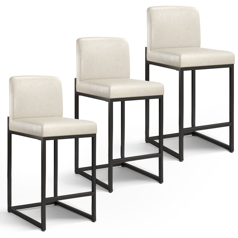 Tabouret de comptoir Catharinus, Blanc gris