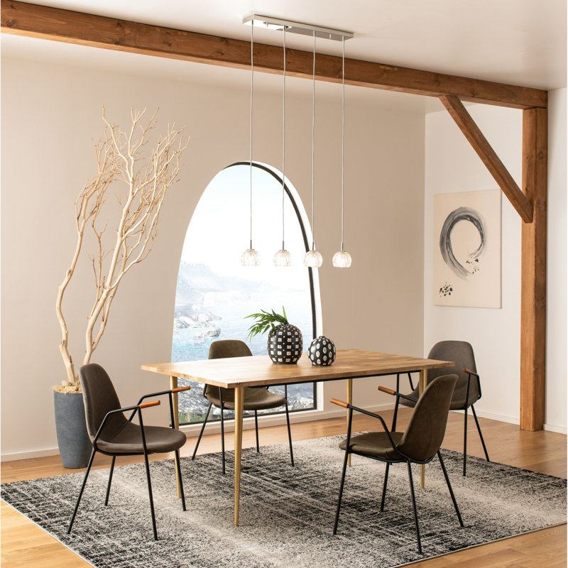 Luminaire suspendu linéaire à 4 lumières pour îlot de cuisine Speier